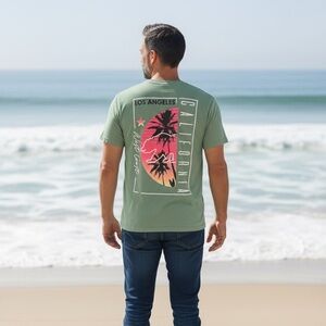 Mint Green Casual Tee for Men